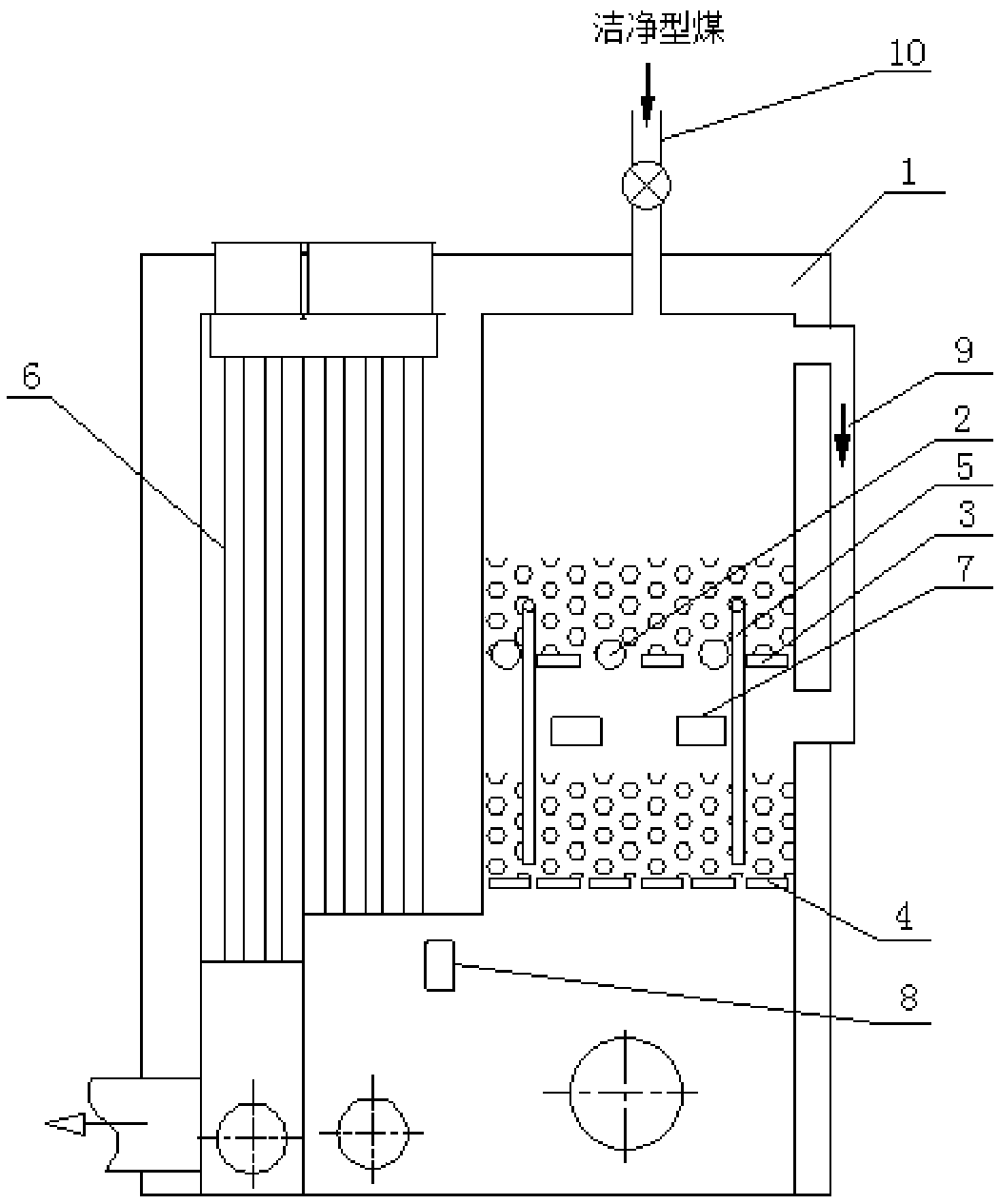 Pre-pyrolysis type heating stove for civil use and heating method thereof