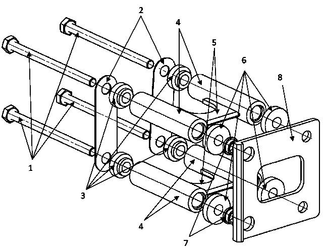 Guide barrel constitutive structure used for installation of tread brake