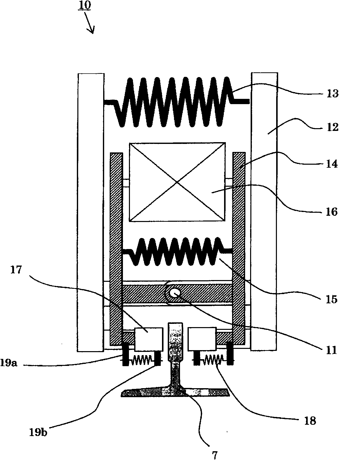 Brake device for an elevator and elevator device