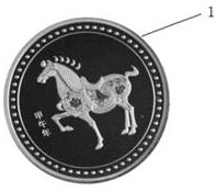A process for partial coloring of sterling silver commemorative coins/chaps