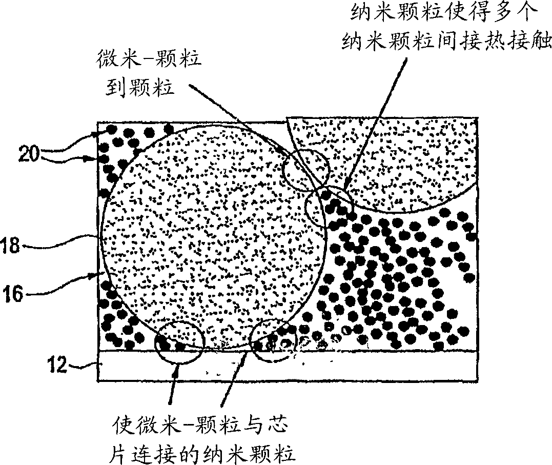 Thermal conductive material utilizing electrically conductive nanoparticles