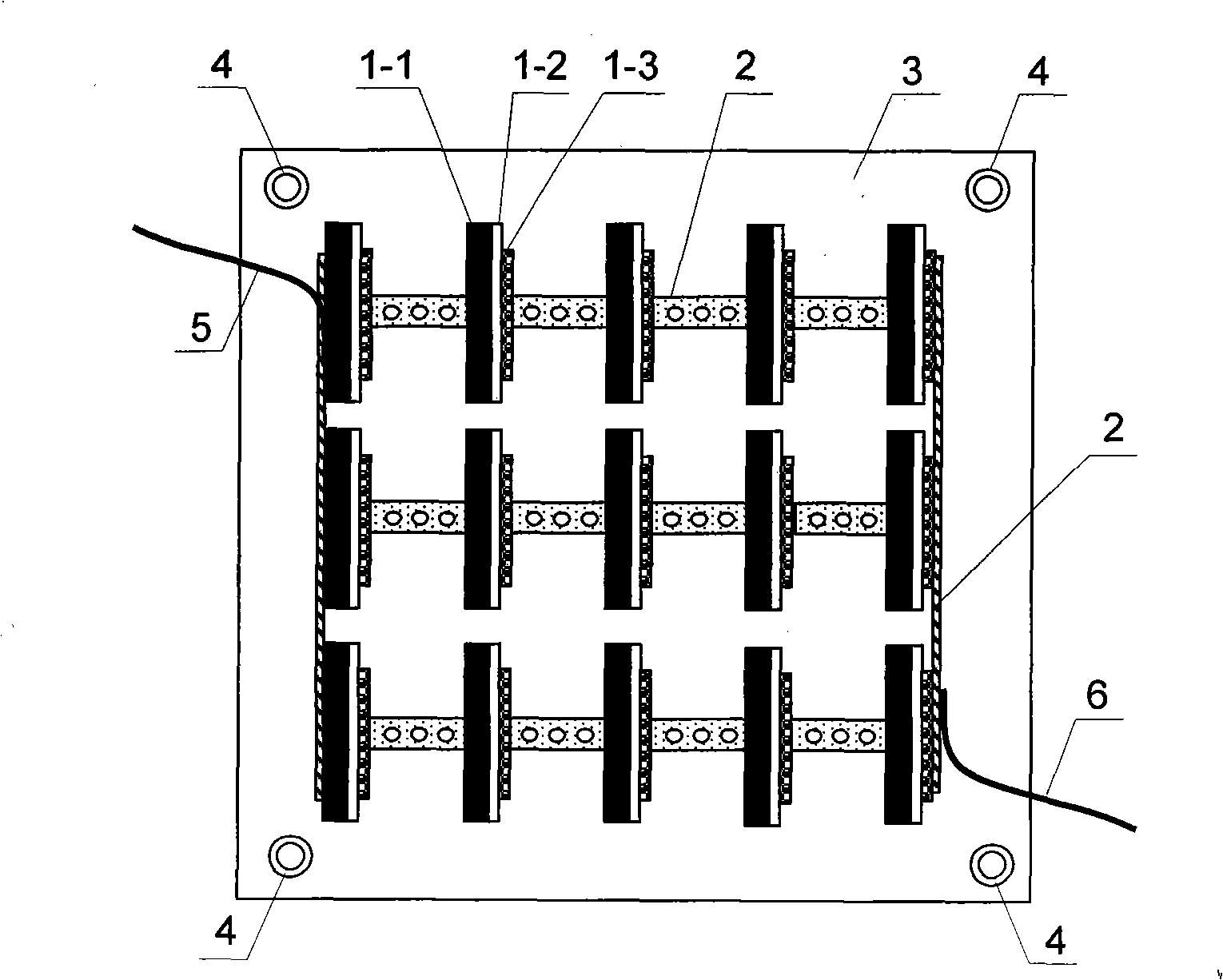 Array type single-air chamber solid oxide fuel battery pack module