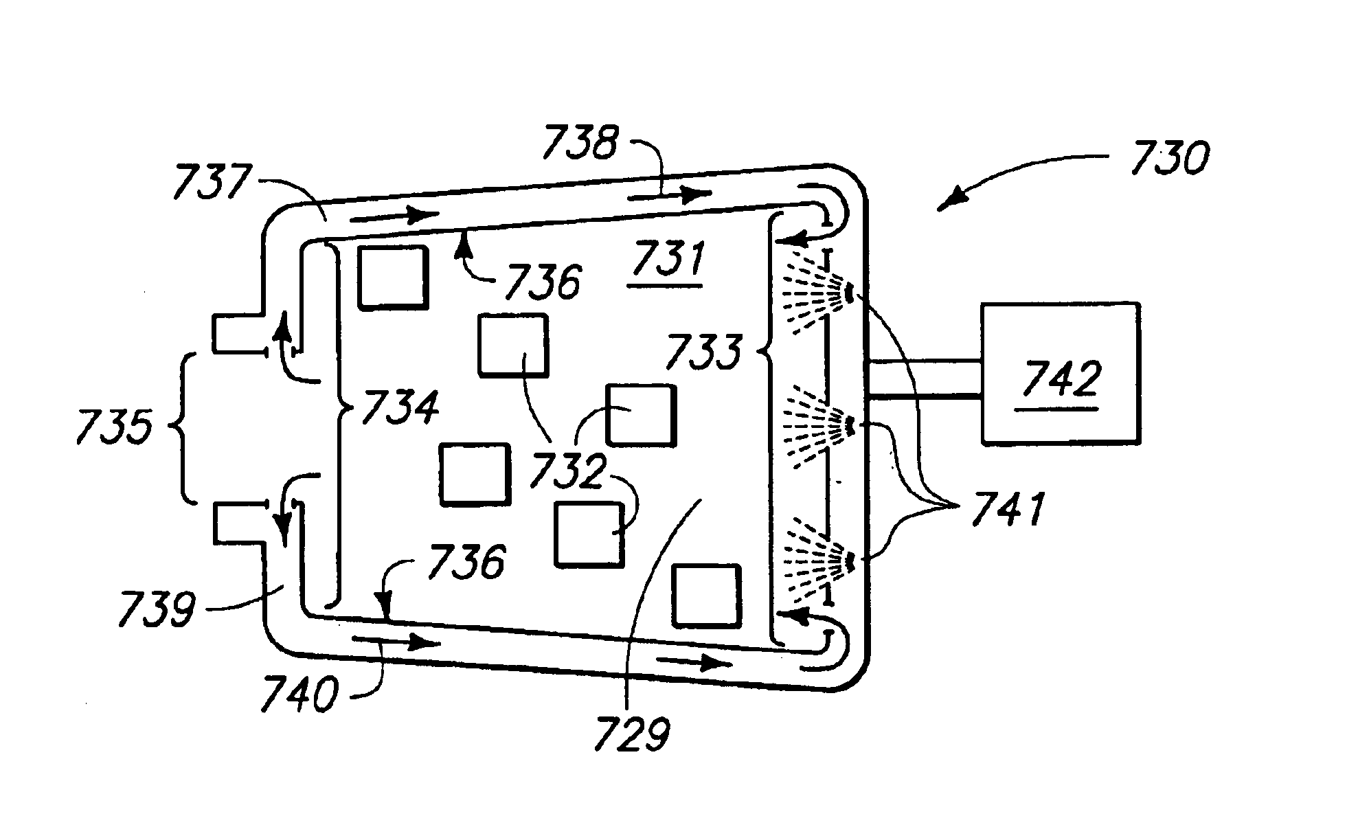Spray cooling system for transverse thin-film evaporative spray cooling