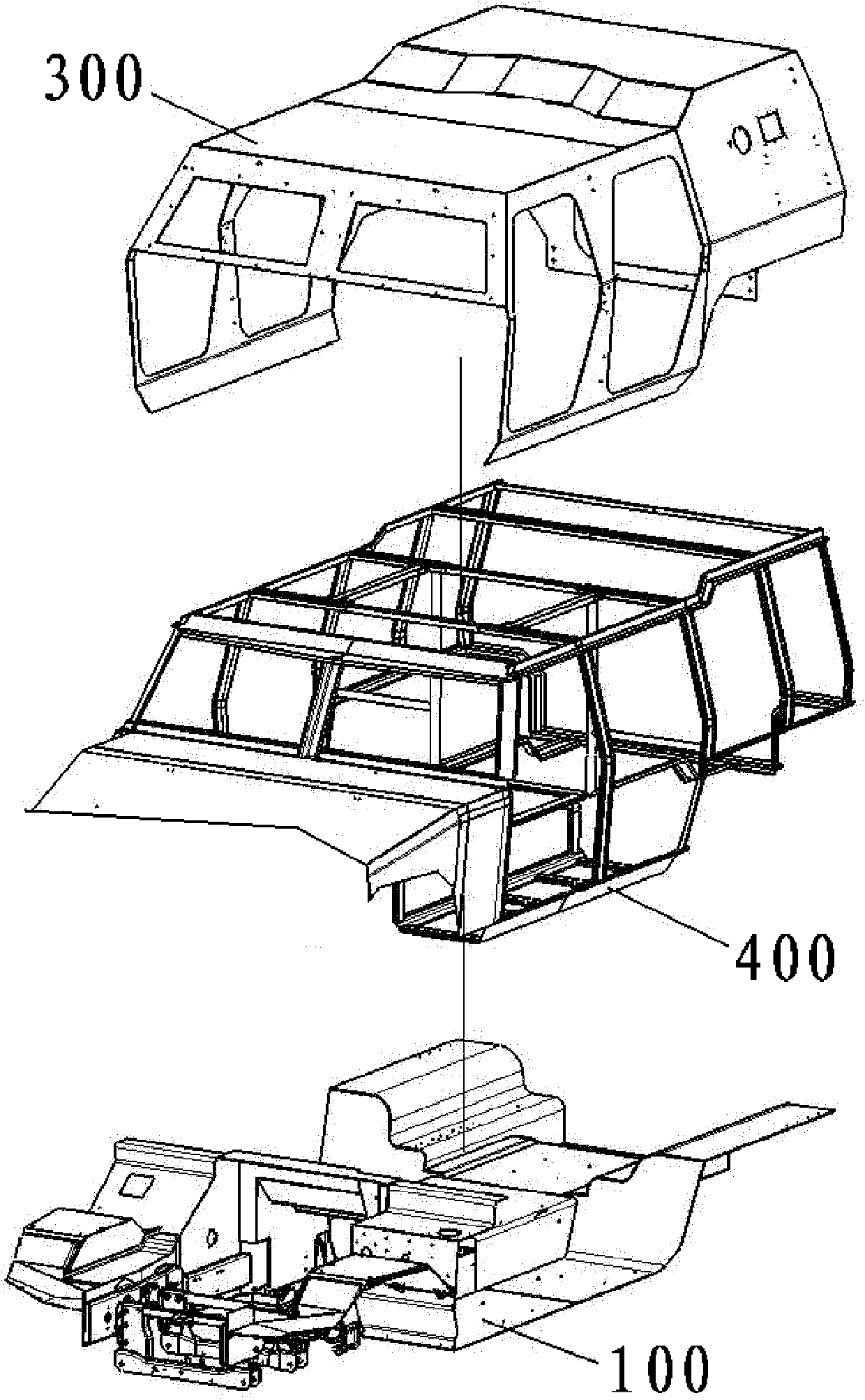 Vehicle body based on truss skeleton thin shell structure of composite load bearing type base board