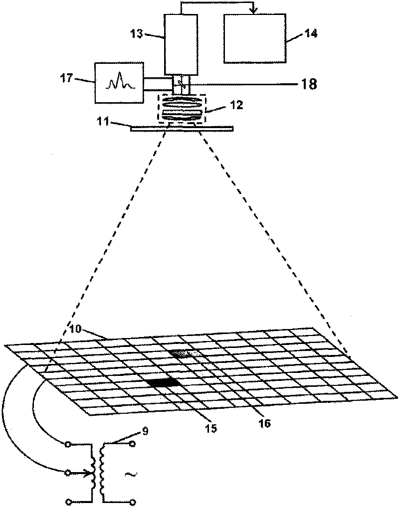 Multi-junction solar cell and AC electroluminescence testing method and device of each sub cell