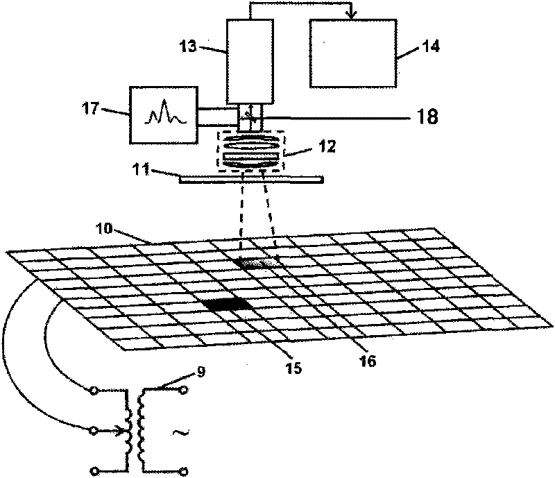 Multi-junction solar cell and AC electroluminescence testing method and device of each sub cell