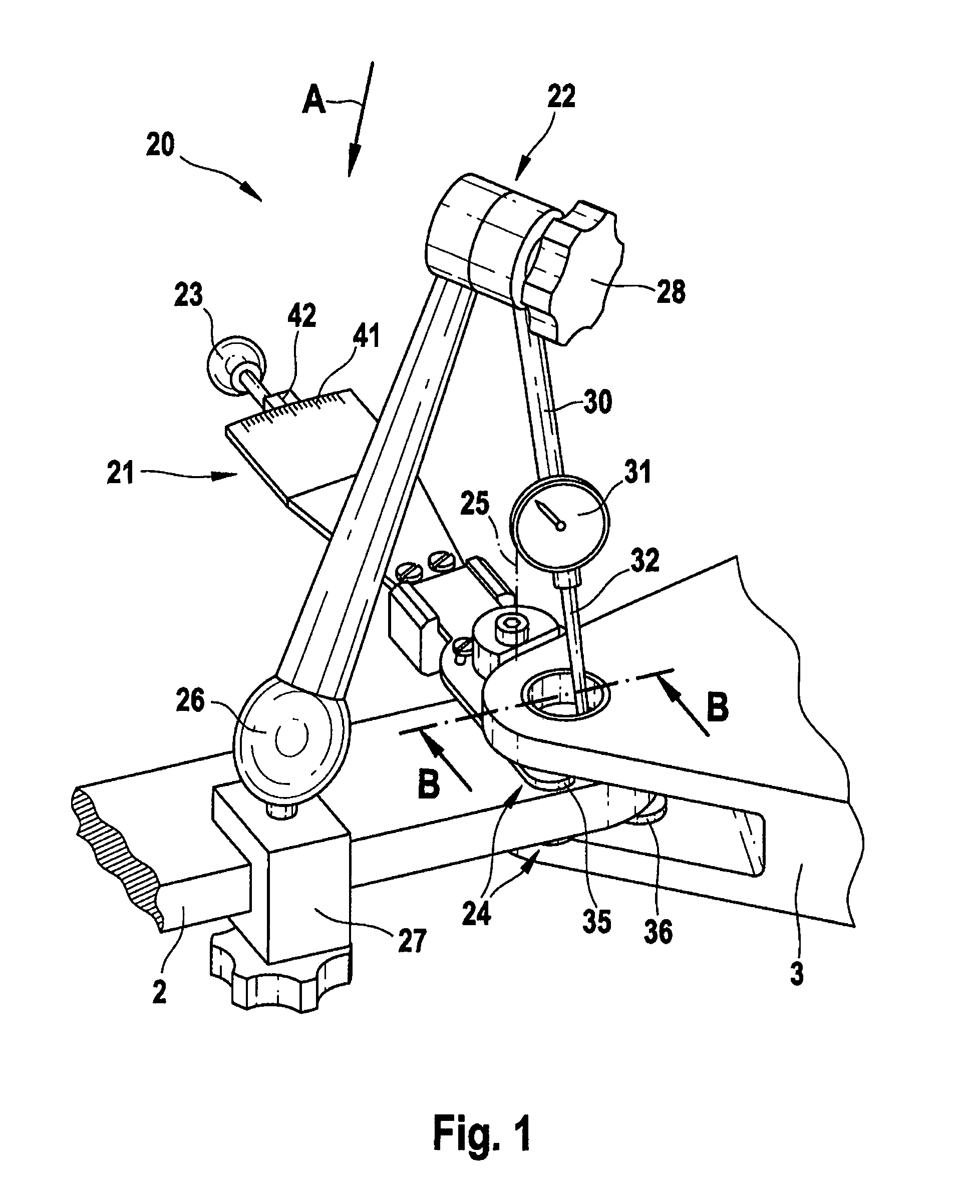 Measuring arrangement and measuring method for measuring bearing clearance