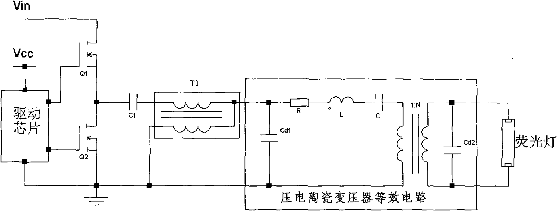 Electronic ballast applying piezoelectric ceramic transformer