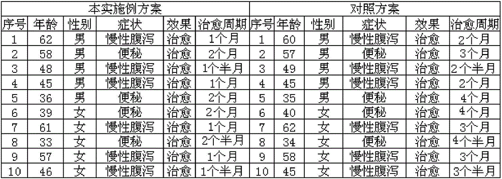 Composition and preparation method capable of treating chronic diarrhea and constipation