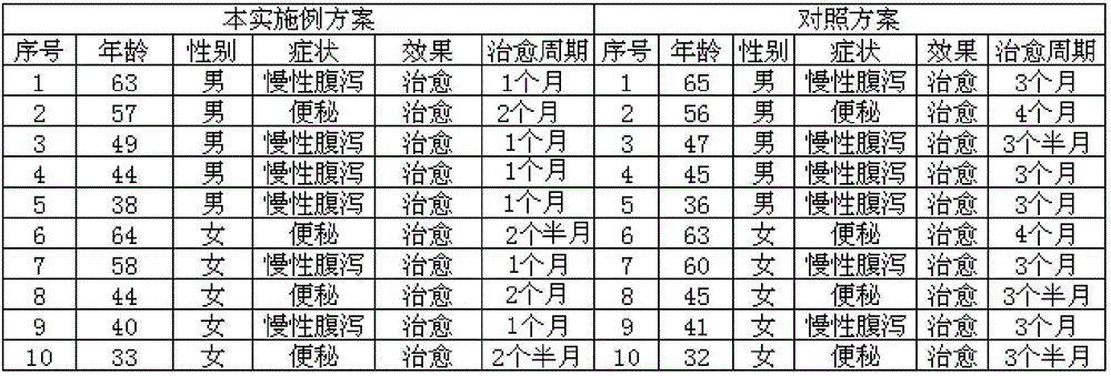 Composition and preparation method capable of treating chronic diarrhea and constipation