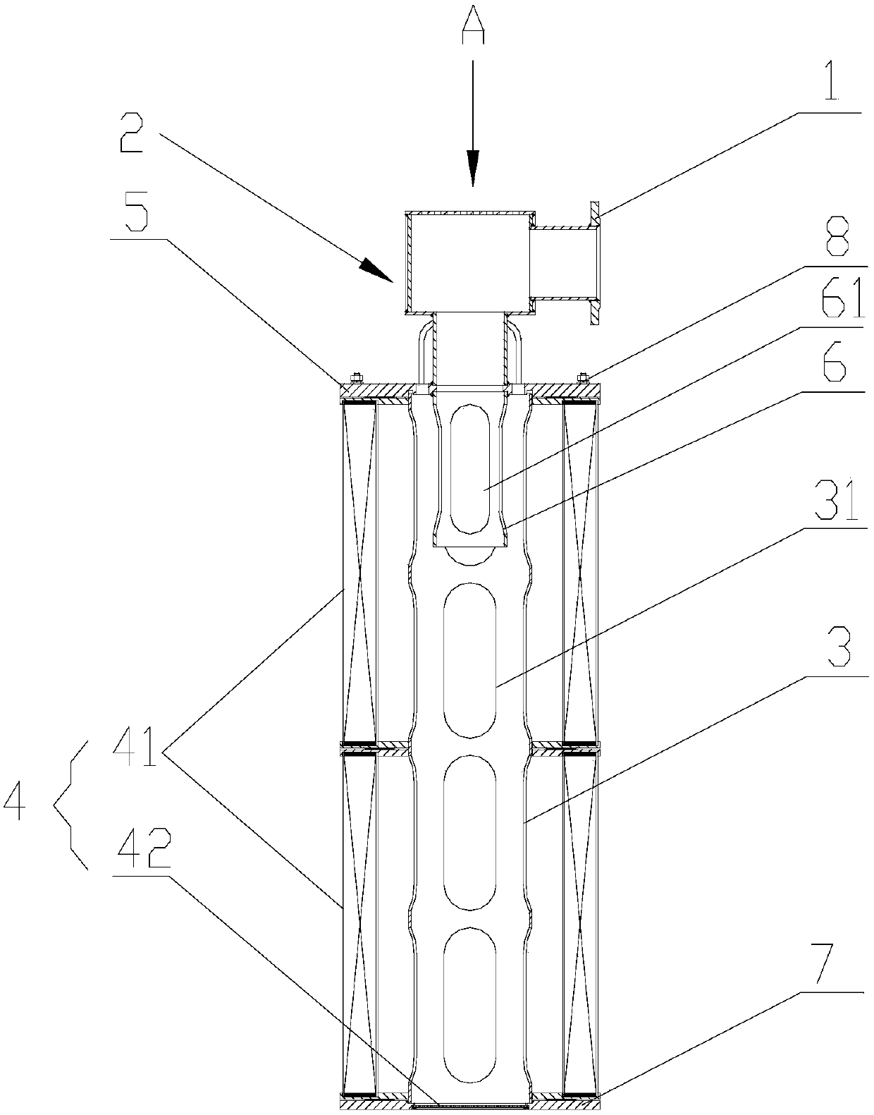 Oil returning gas removal device and lubricating oil system