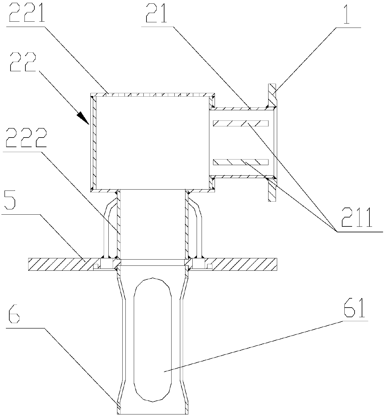 Oil returning gas removal device and lubricating oil system