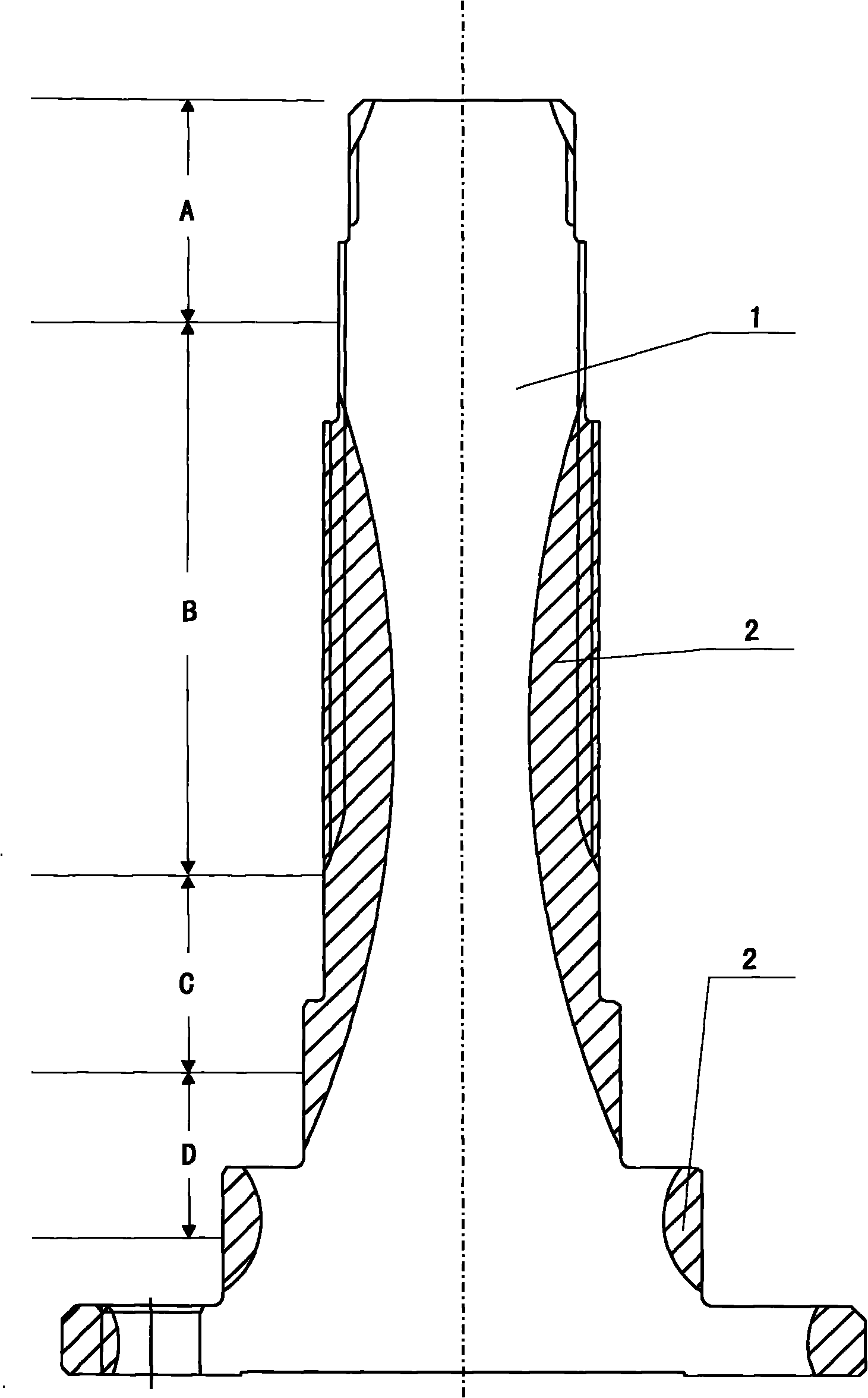 Large variable diameter shaft part induction heat-treatment and quenching technical method