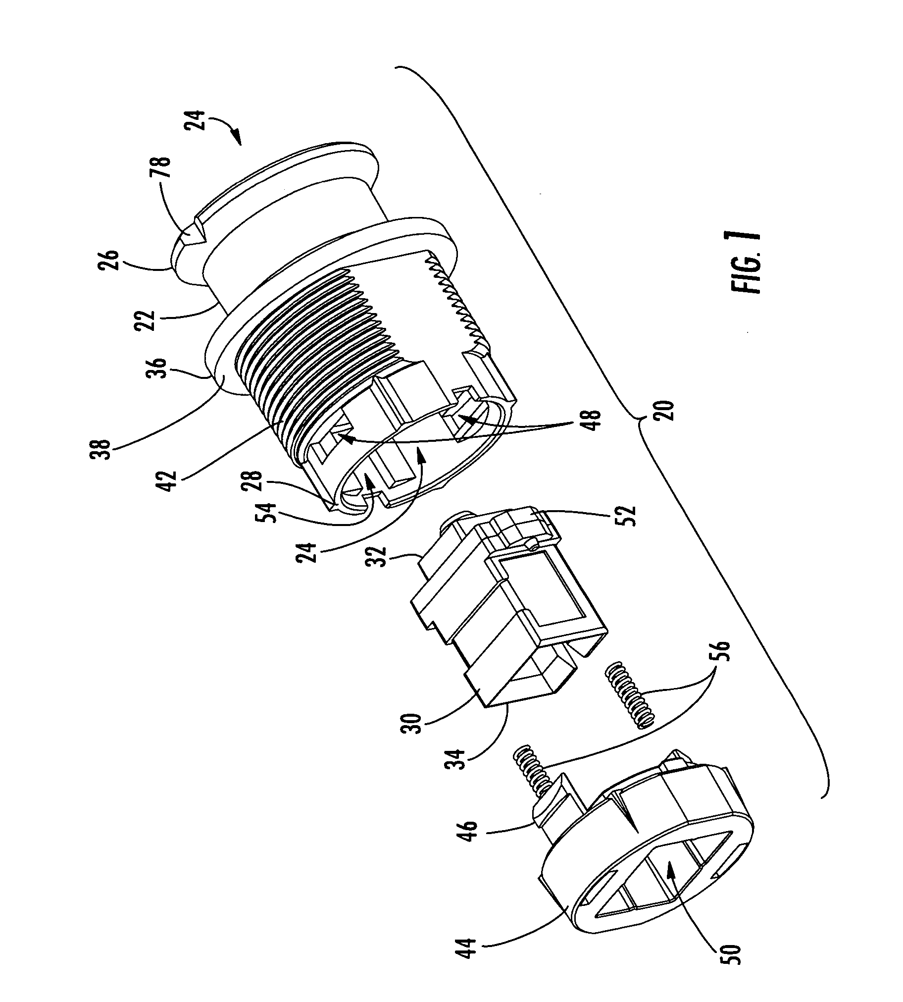 One-piece fiber optic receptacle