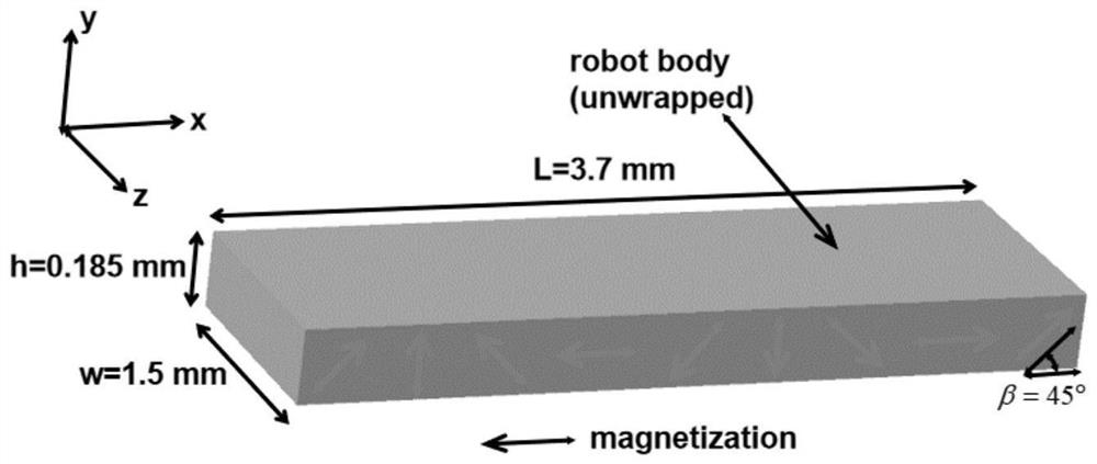 Method for analyzing jumping dynamic state of flexible micro magnetic control robot