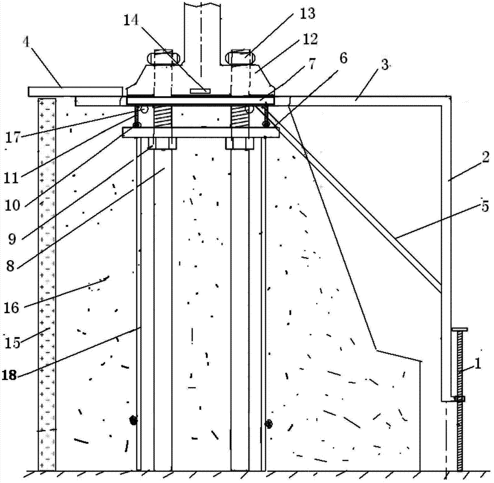 Method for fixedly installing and leveling base of metal upright column of bridge guardrail