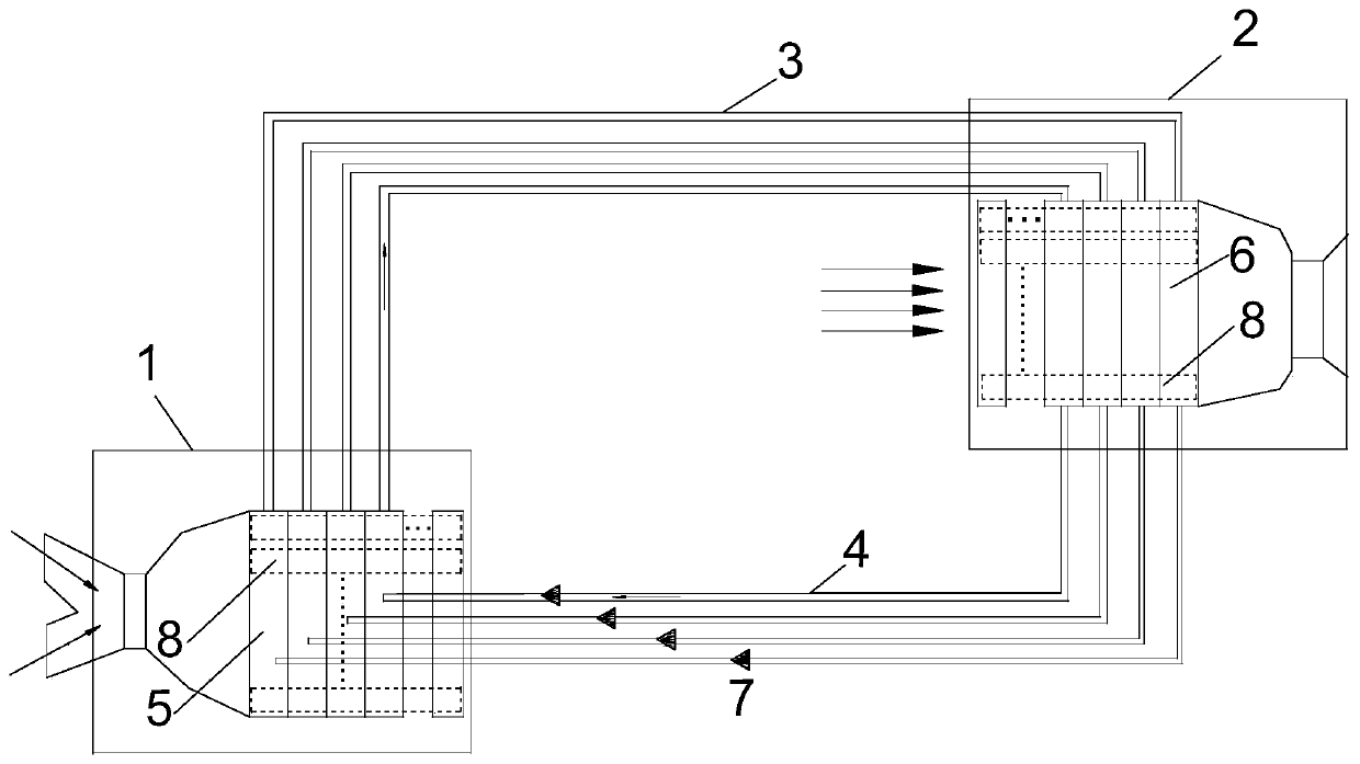 Long-distance separation type heat tube heat exchange system