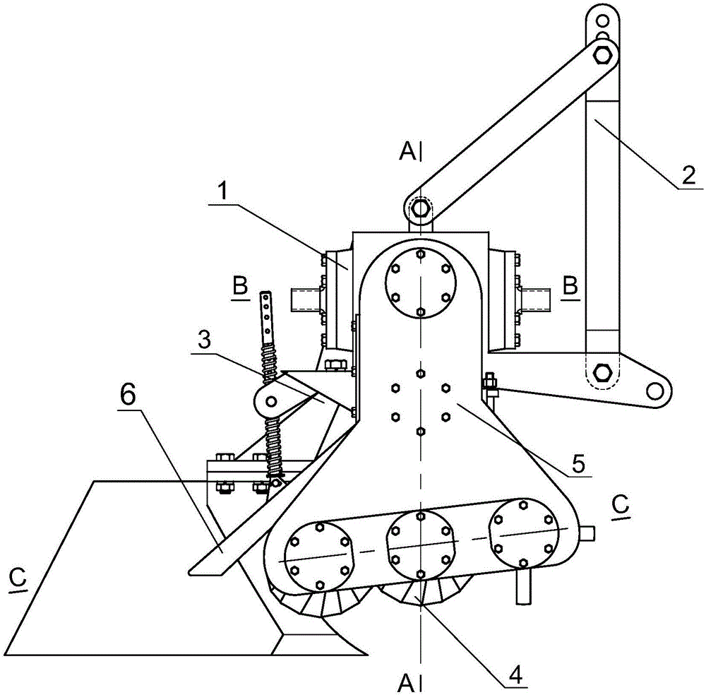 Ditching method of multiaxial shallow tillage used to stubble ploughing