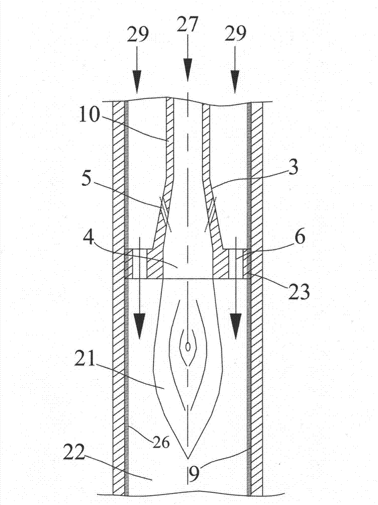 Combined-type thermal-oxidation igniting process nozzle for gasifying solid powder fuel