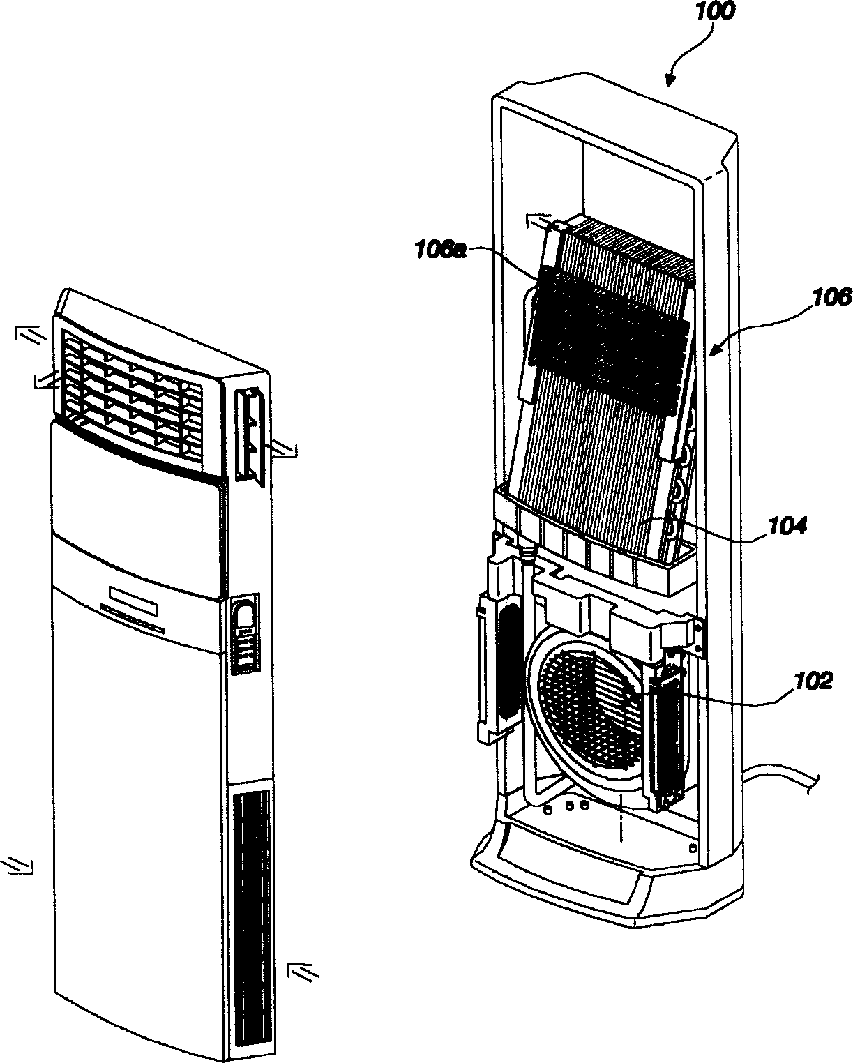 Heating device for air conditioners