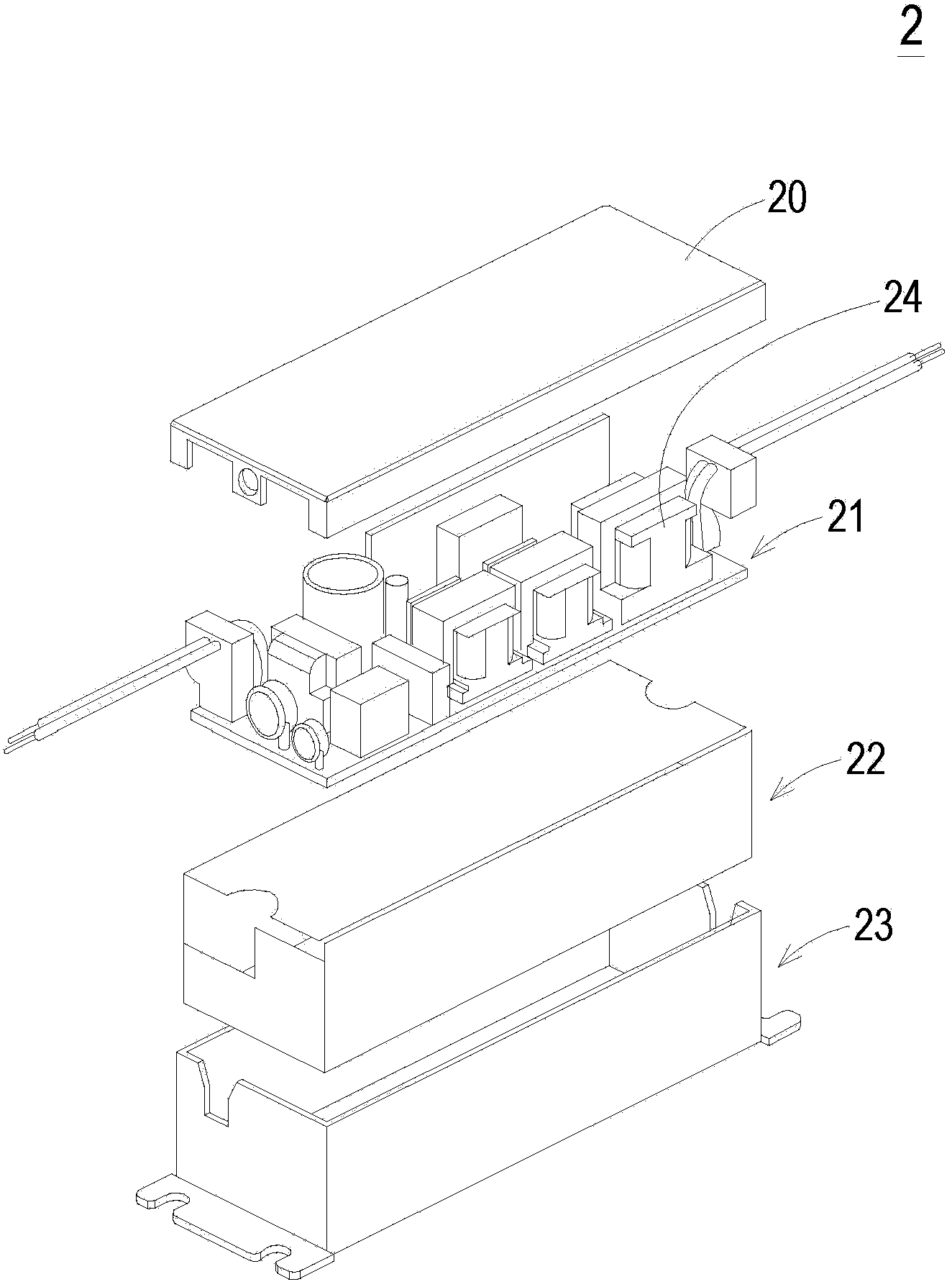 Thin electronic ballast and manufacturing method of thin electronic ballast