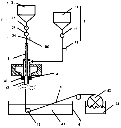 Variable-diameter spinneret and processing device of hollow fiber membrane tows and membrane component