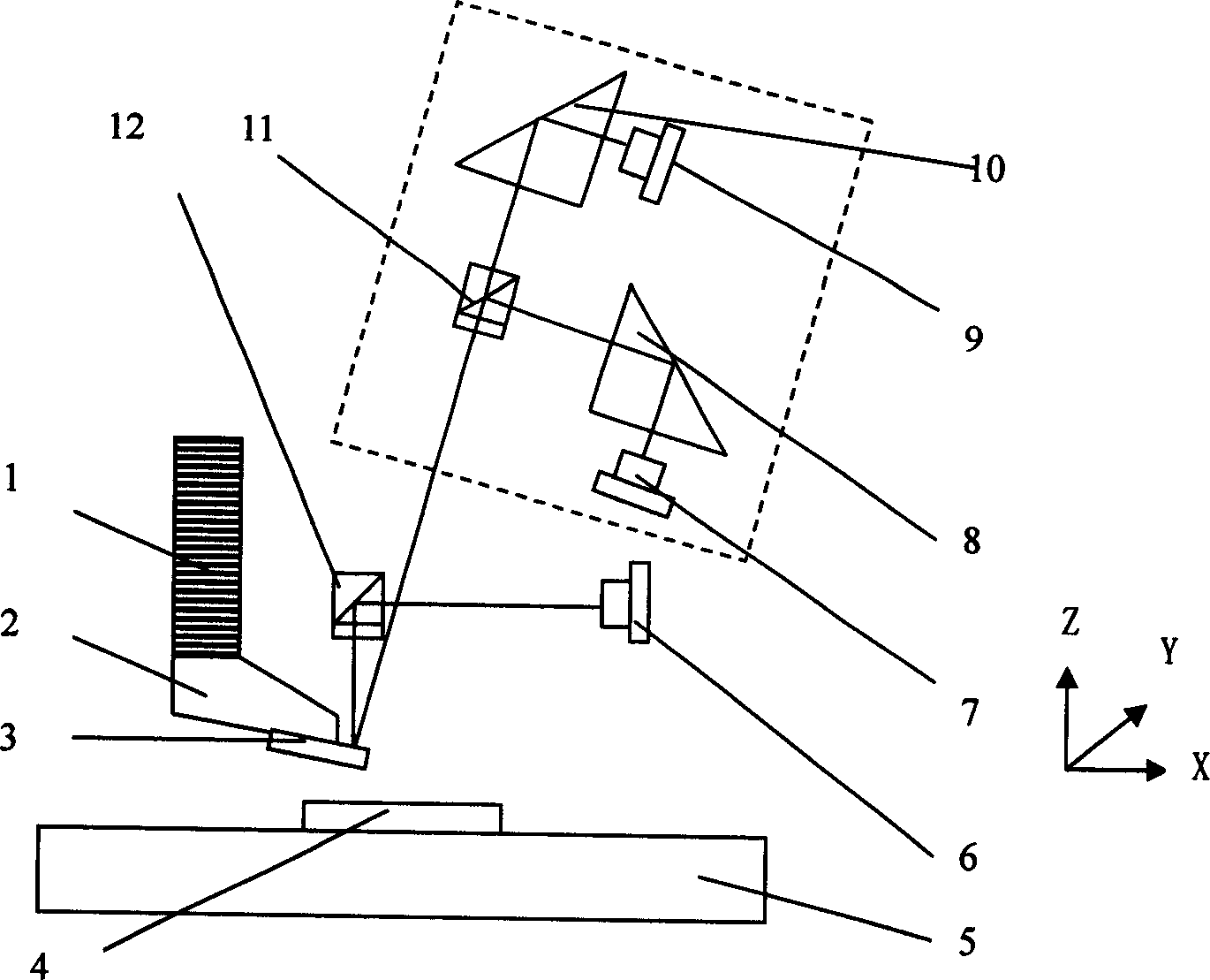 Atomic force microscope measuring device based on angular measurement