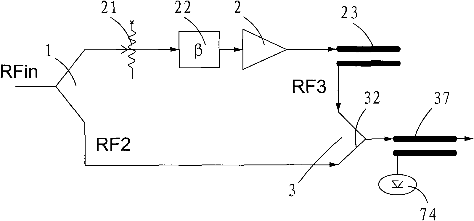 Enhancement type analog predistortion linear power amplifier