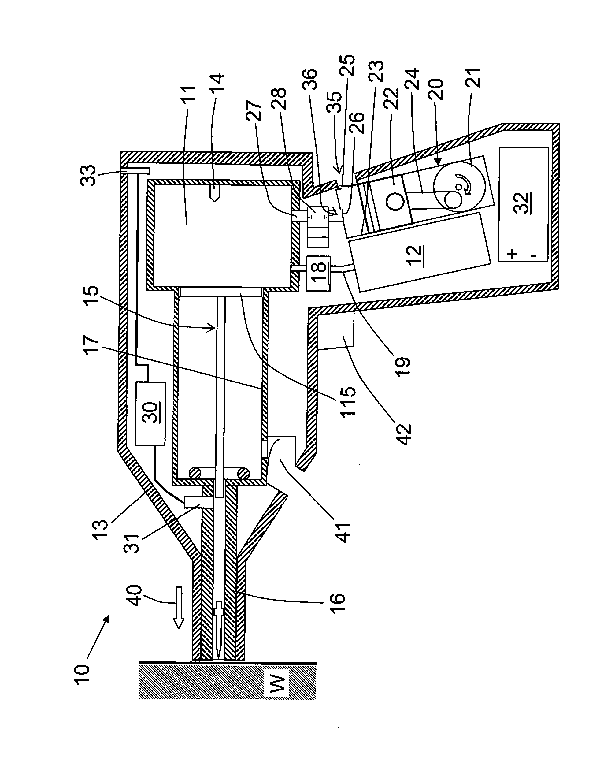 Combustion-engined setting tool