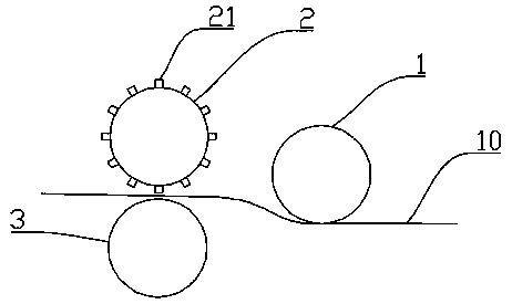 Embossing cloth as well as production technology and production equipment thereof