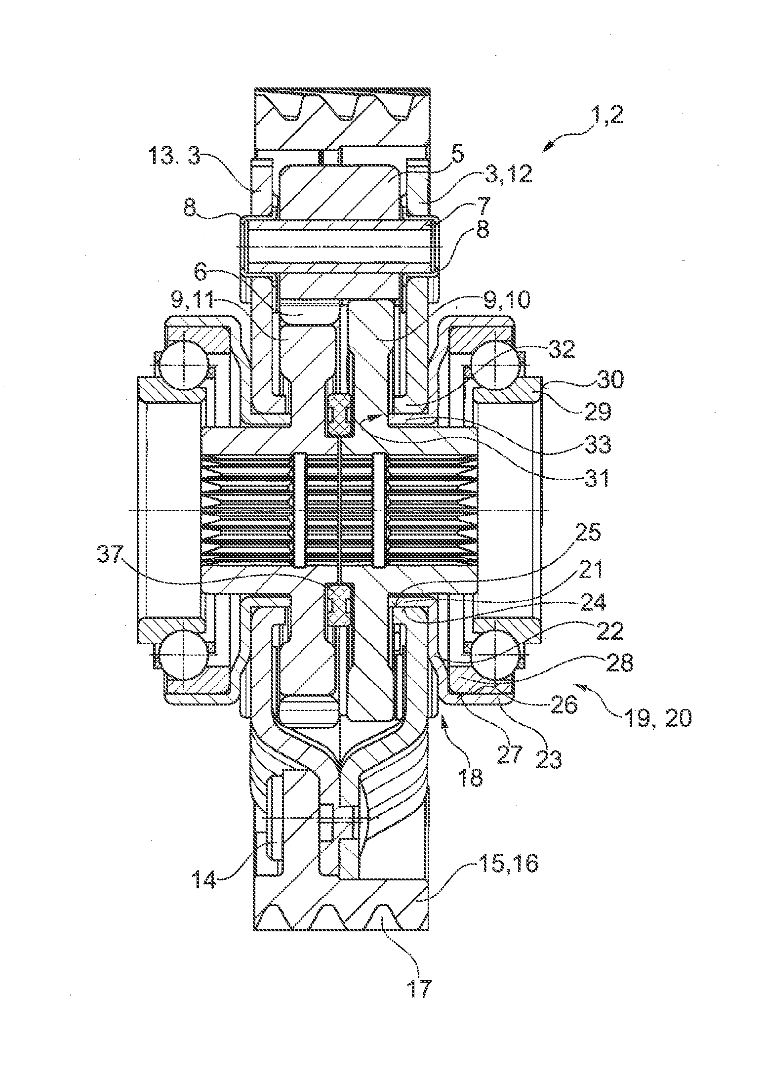 Planetary gearbox comprising a differential