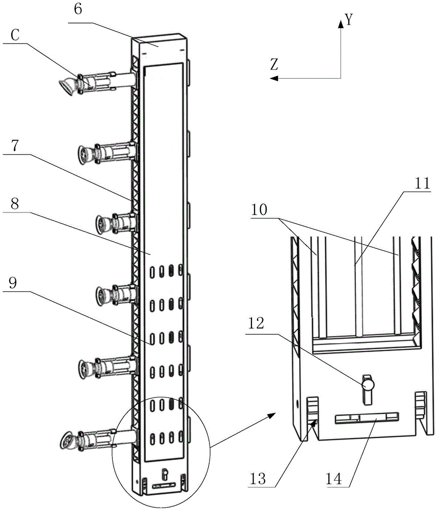 Self-adaption absorptive clamping device of airplane skin