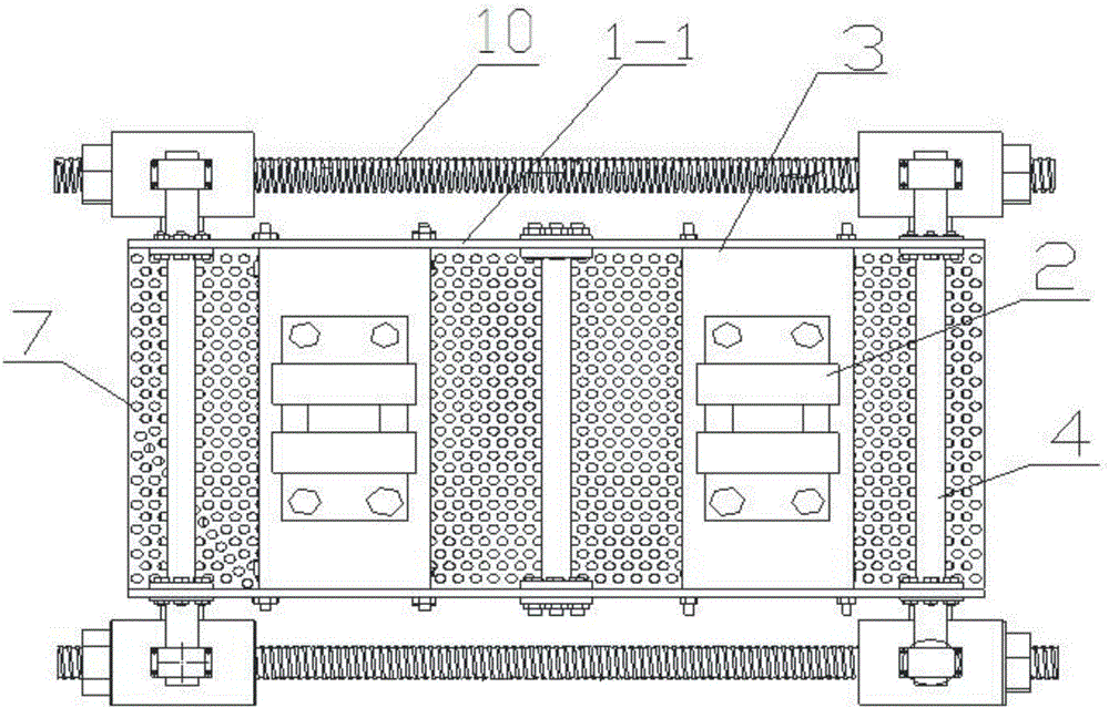 Modular variable-span variable-amplitude large vibrating screen