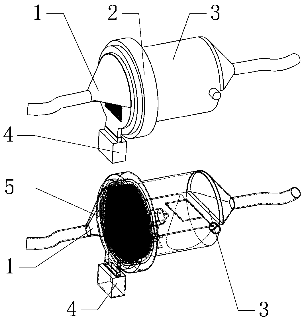 Automobile engine air intake filtering device