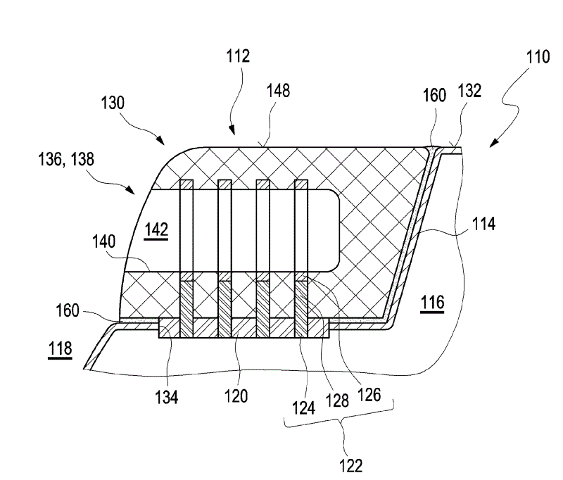 Electrical bushing with cermet-containing connecting element