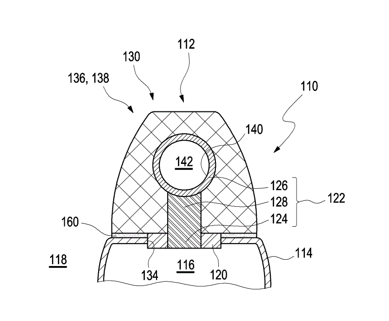 Electrical bushing with cermet-containing connecting element