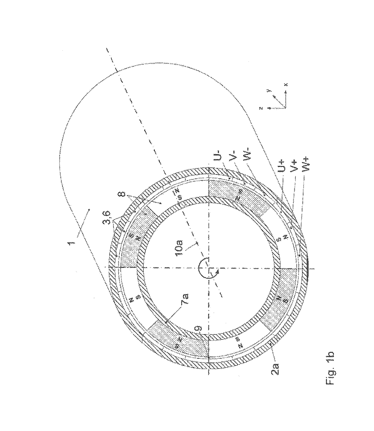 Electric motor having an iron-free winding