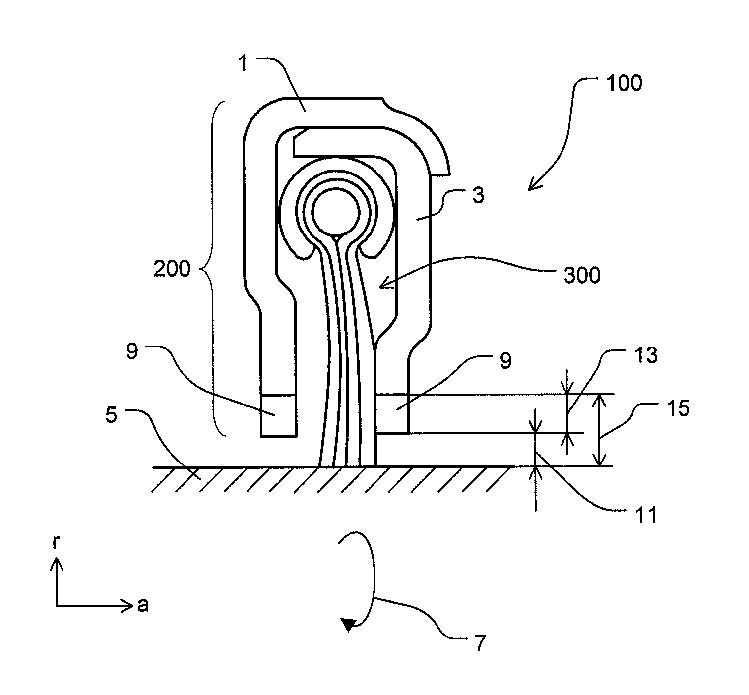 Seal configuration for a turbo machine