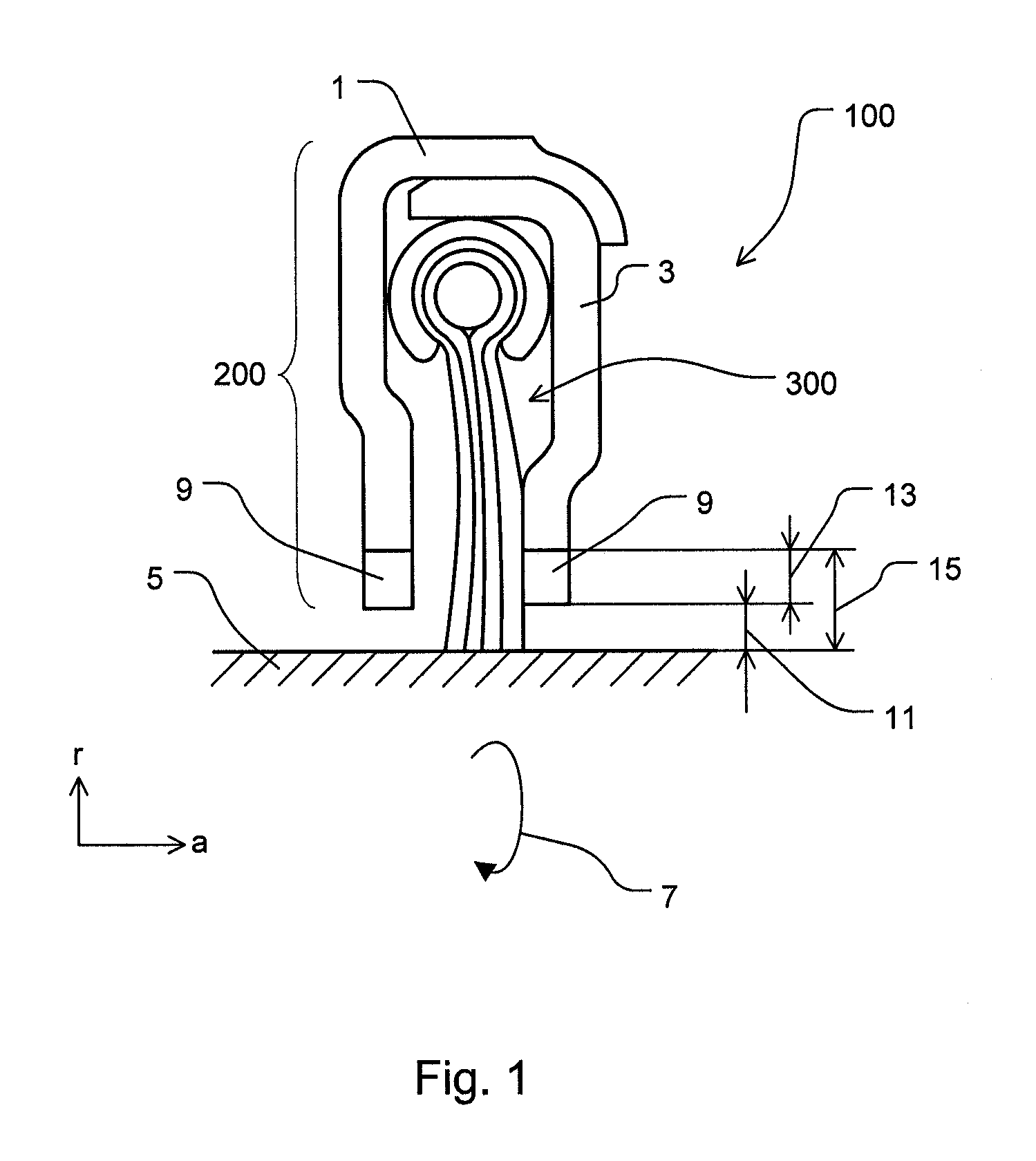 Seal configuration for a turbo machine