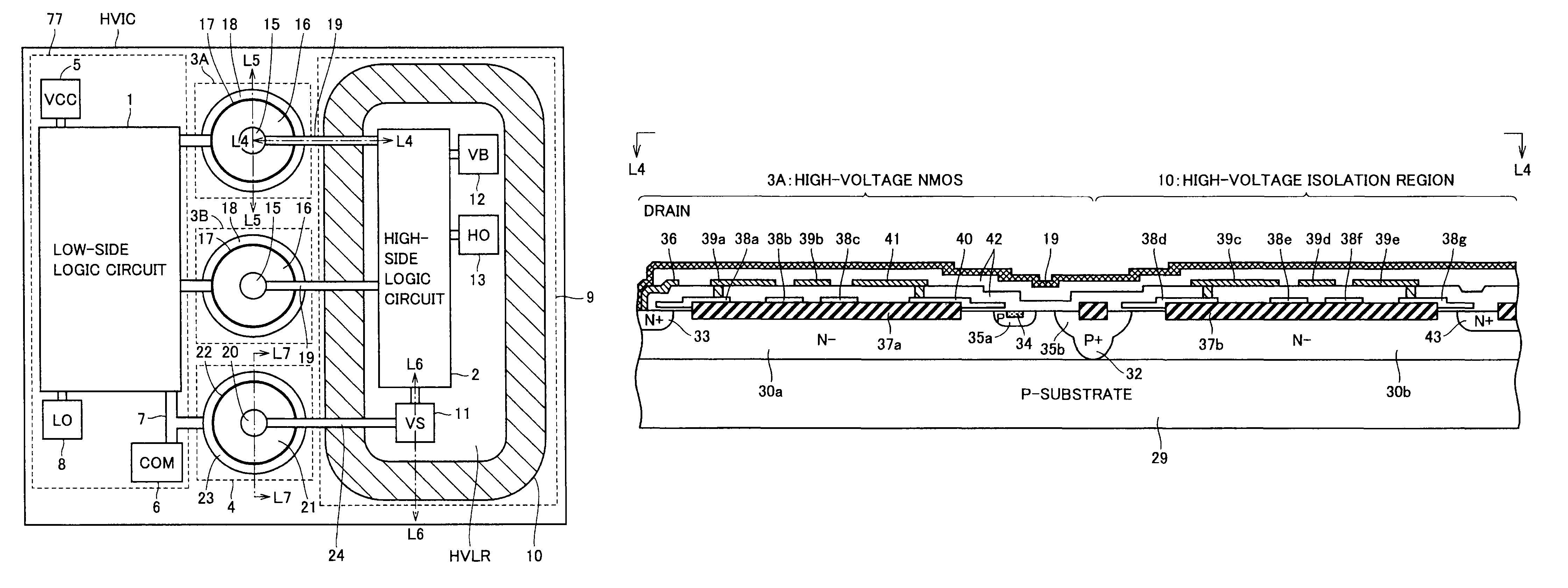 Semiconductor device driving bridge-connected power transistor