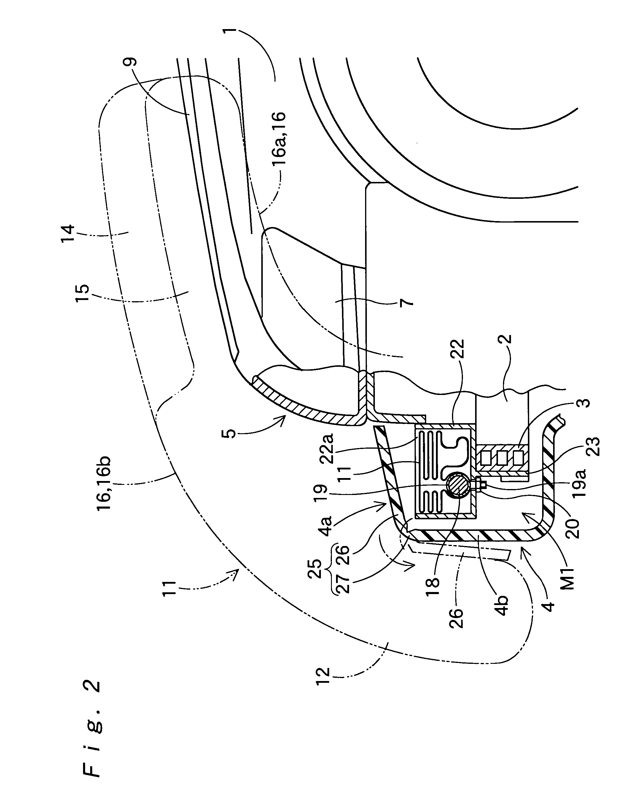 Airbag device for pedestrian protection