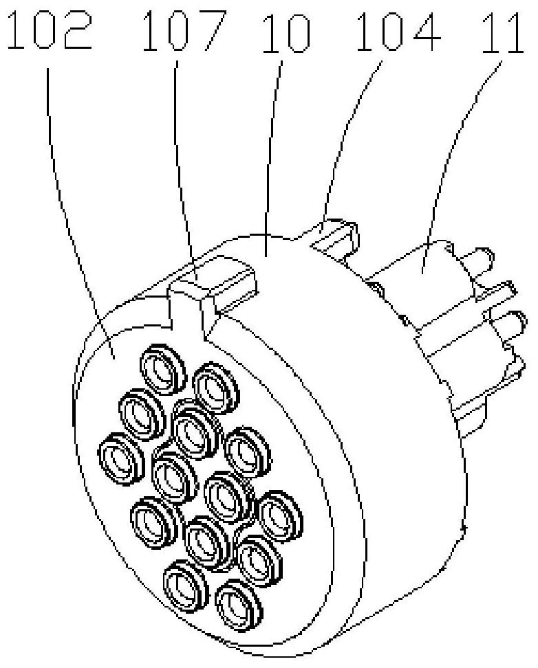 A transfer structure and a connector comprising the transfer structure