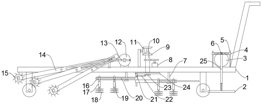 Land plowing and preparation device for sweet potato planting