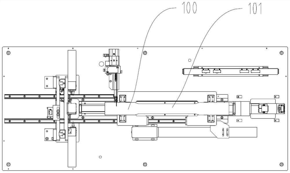 Open shoulder center positioning device for plate tensile sample