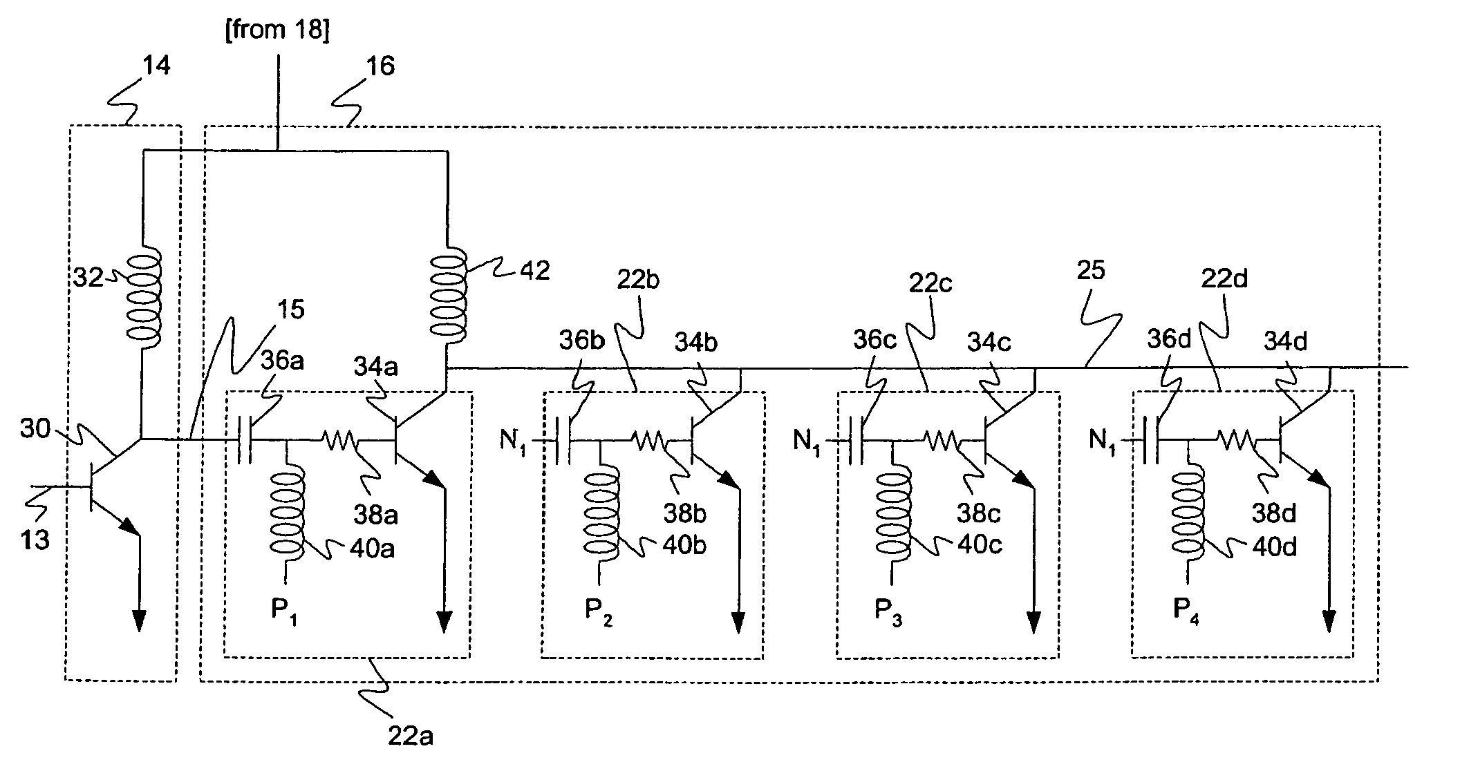 Adjustable segmented power amplifier