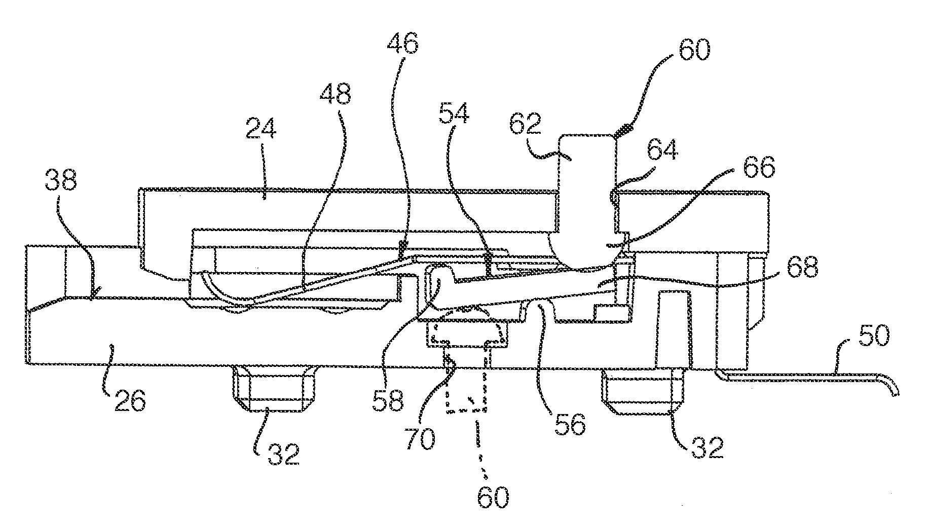 Measuring device for the amperometric measurement of test strips
