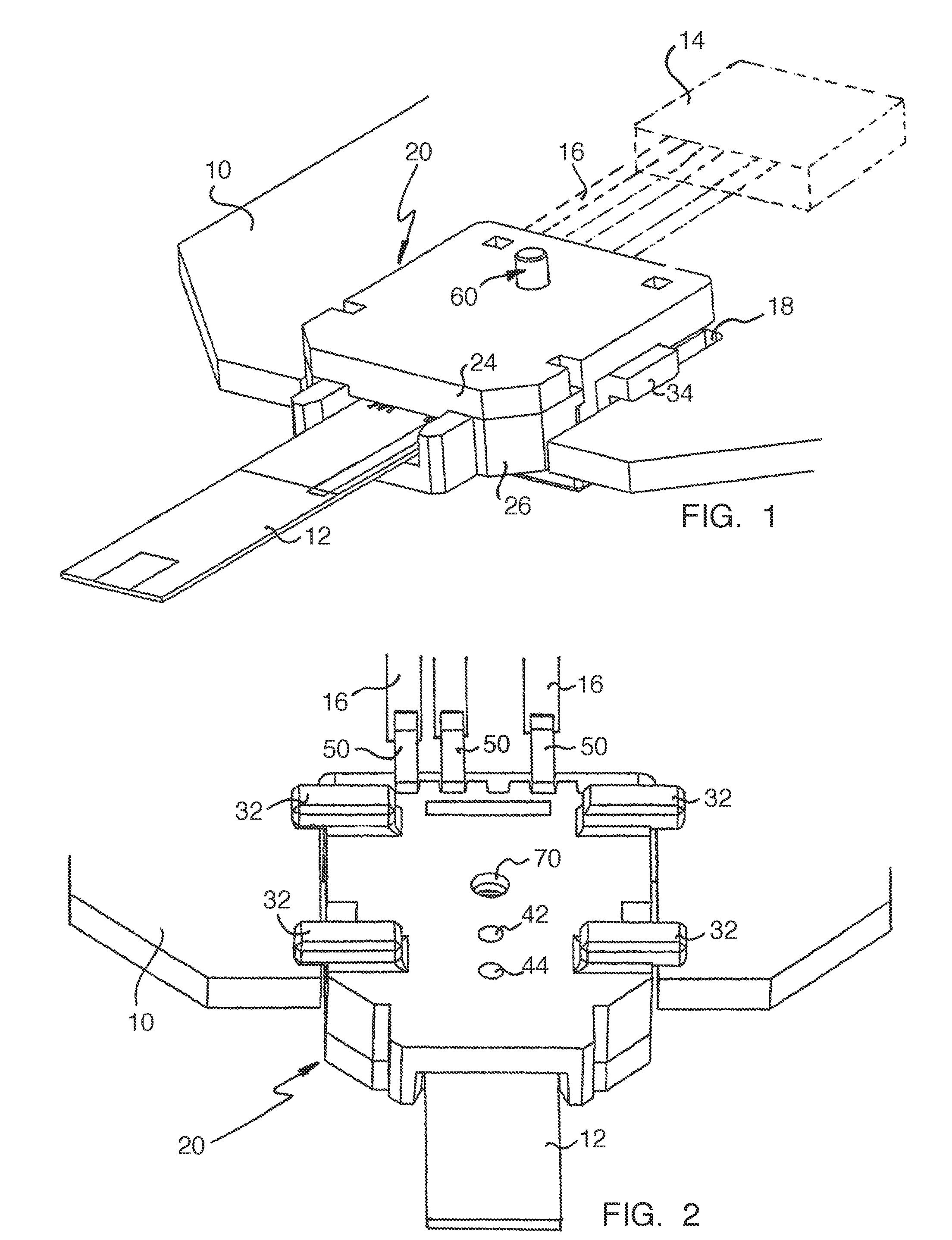 Measuring device for the amperometric measurement of test strips