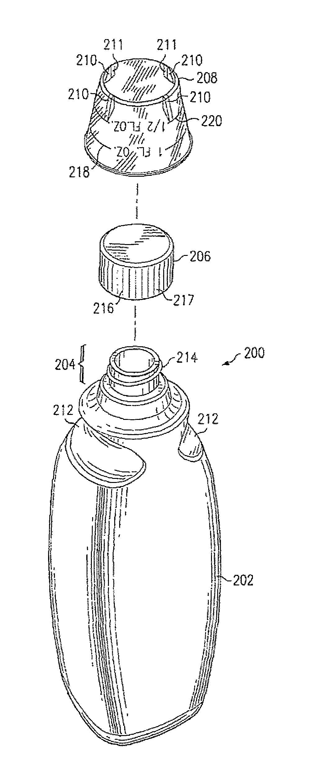 Method and apparatus for metering liquid nutritional supplements