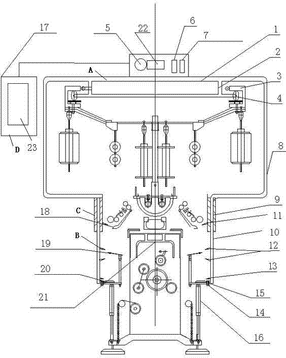 Water spraying and oil spraying device of flax wet-spinning spinning machine