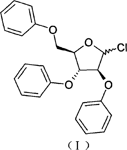 Method for preparing 2,3,5-tri-O-tribenzyl-1-chloro-D-arabinofuranose